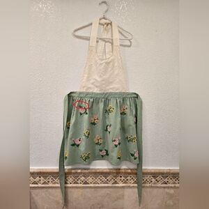 Sur La Table Floral Embroidered Apron